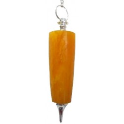 Pendule orange cylindrique long pointe