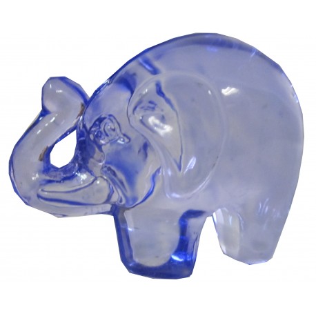 Petit éléphant verre bleu