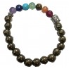 Bracelet Pyrite Chakras tète de Bouddha