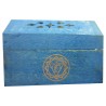 Boite "coffre" bois bleu